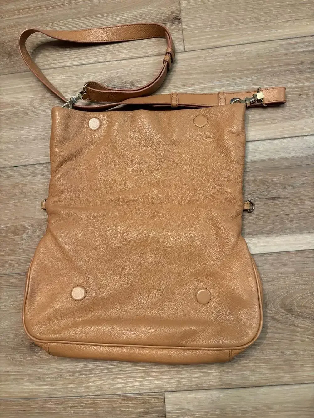 Tory Burch Amanda Tan Pebbled Leather Foldover Crossbody Bag